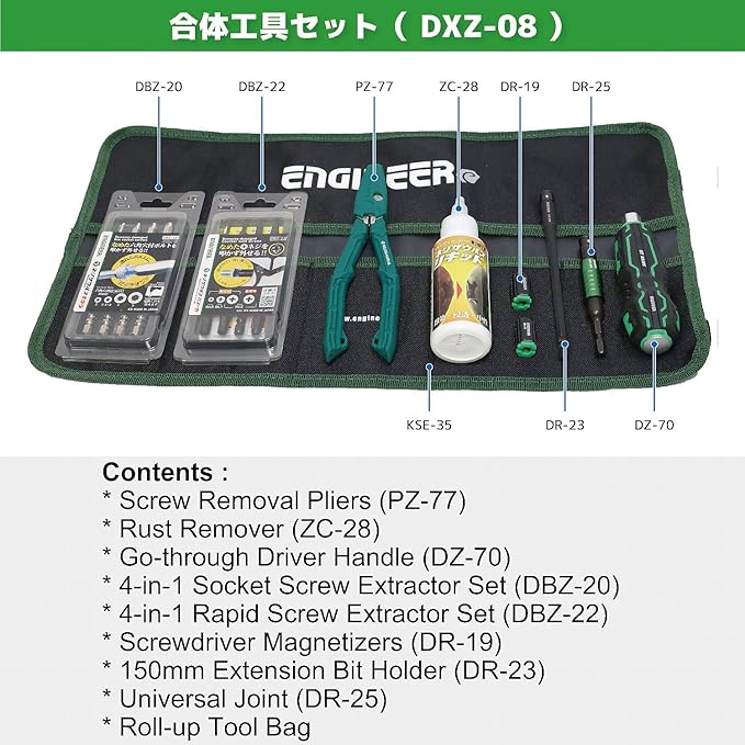 Kit de Herramientas Combinadas ENGINEER DXZ-08 de 9 Piezas miniatura 2