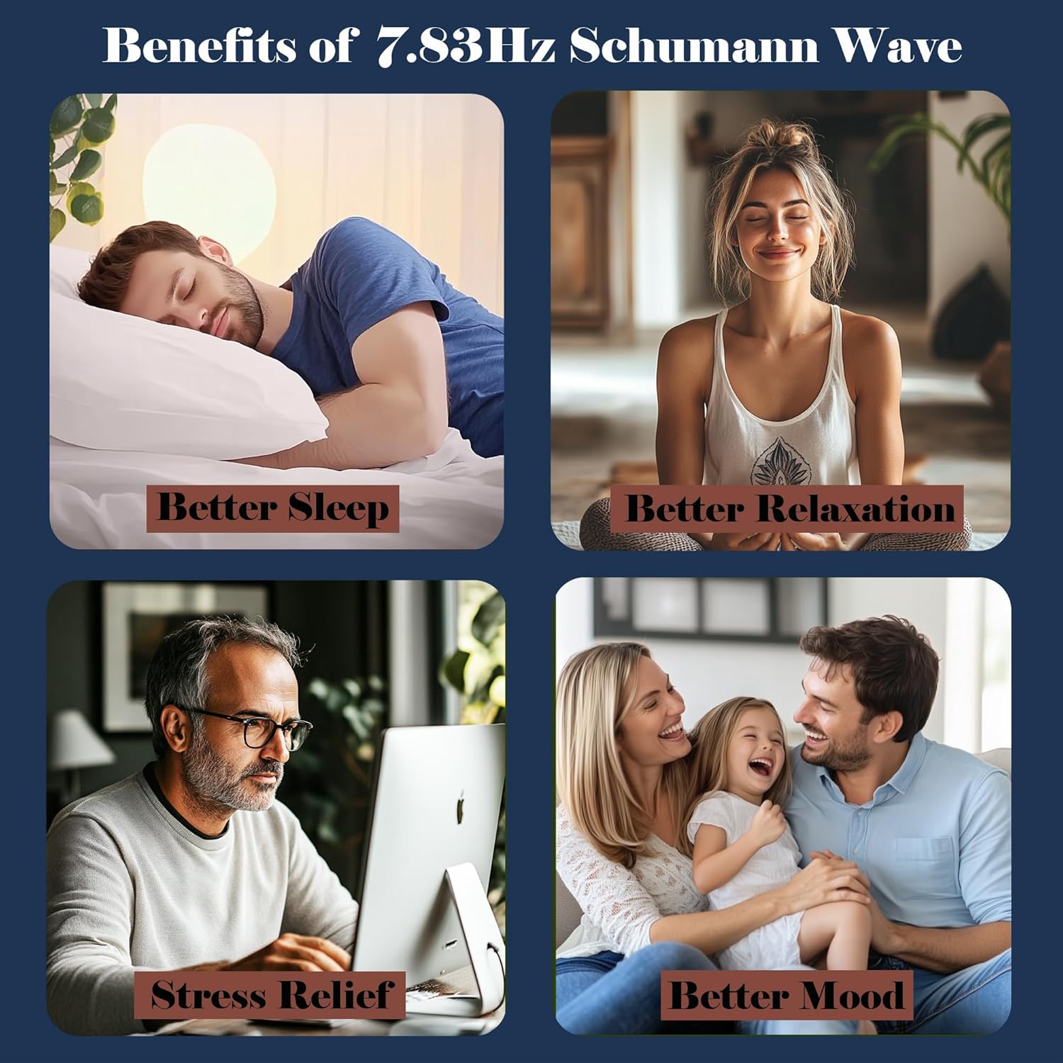 7.83Hz Schumann Resonance Generator, Adjustable Sine Wave Frequency Generator for Healing (0.01Hz-299999Hz) with Acrylic Case, USB Powered Signal Generator for Relaxation, Stress Relief & Better Sleep