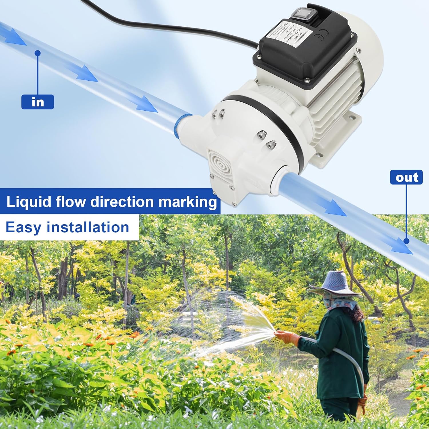 AC 110V-120V Diesel Exhaust Fluid Transfer Pump, DEF Fluid Pump for DEF, Automotive Urea, Oil, Water etc, Self-Priming Electric DEF Pump Compatible with U.S. Plug,400W, 10.6 GPM, 36ft Lift