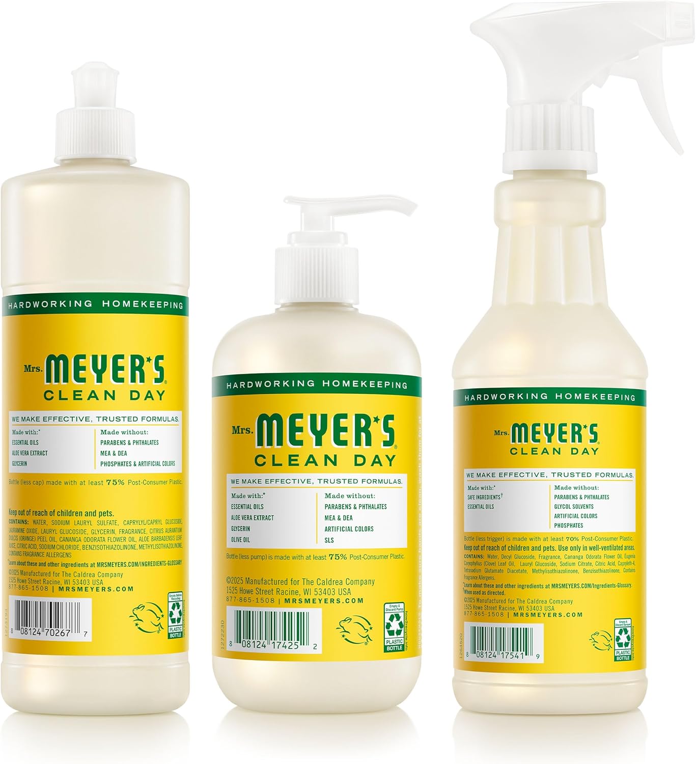 Mrs. MEYER'S CLEAN DAY Kitchen Basics Set, Honeysuckle Scent Cleaning Supplies includes Hand Soap (12.5 Fl Oz), Dish Soap (16 Fl Oz) and Multi-Surface Cleaner (16 Fl Oz) - Image 2