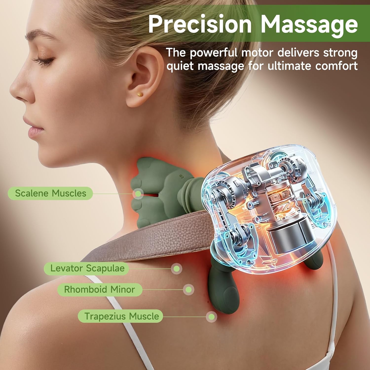 Neck Massager for Pain Relief with Heat Deep Tissue Shiatsu Neck and Shoulder Massager Bionic Hand Design for Muscle Relaxation at Home Office or Travel - Image 4