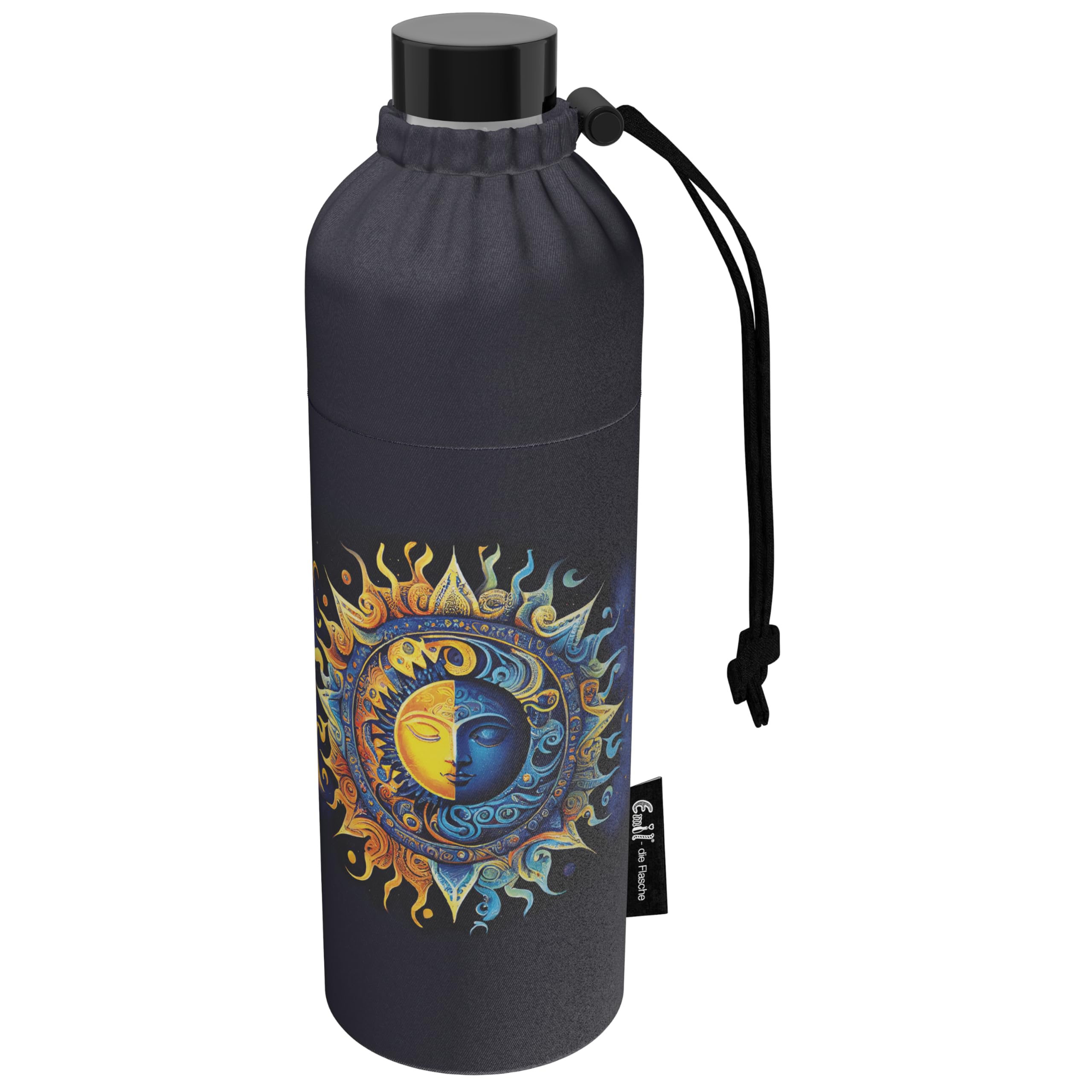 Emil Glas Trinkflasche 0,75l Moon – isolierte Flasche für Kinder & Erwachsene, auslaufsicher, schadstofffrei für Schule, Freizeit und Sport