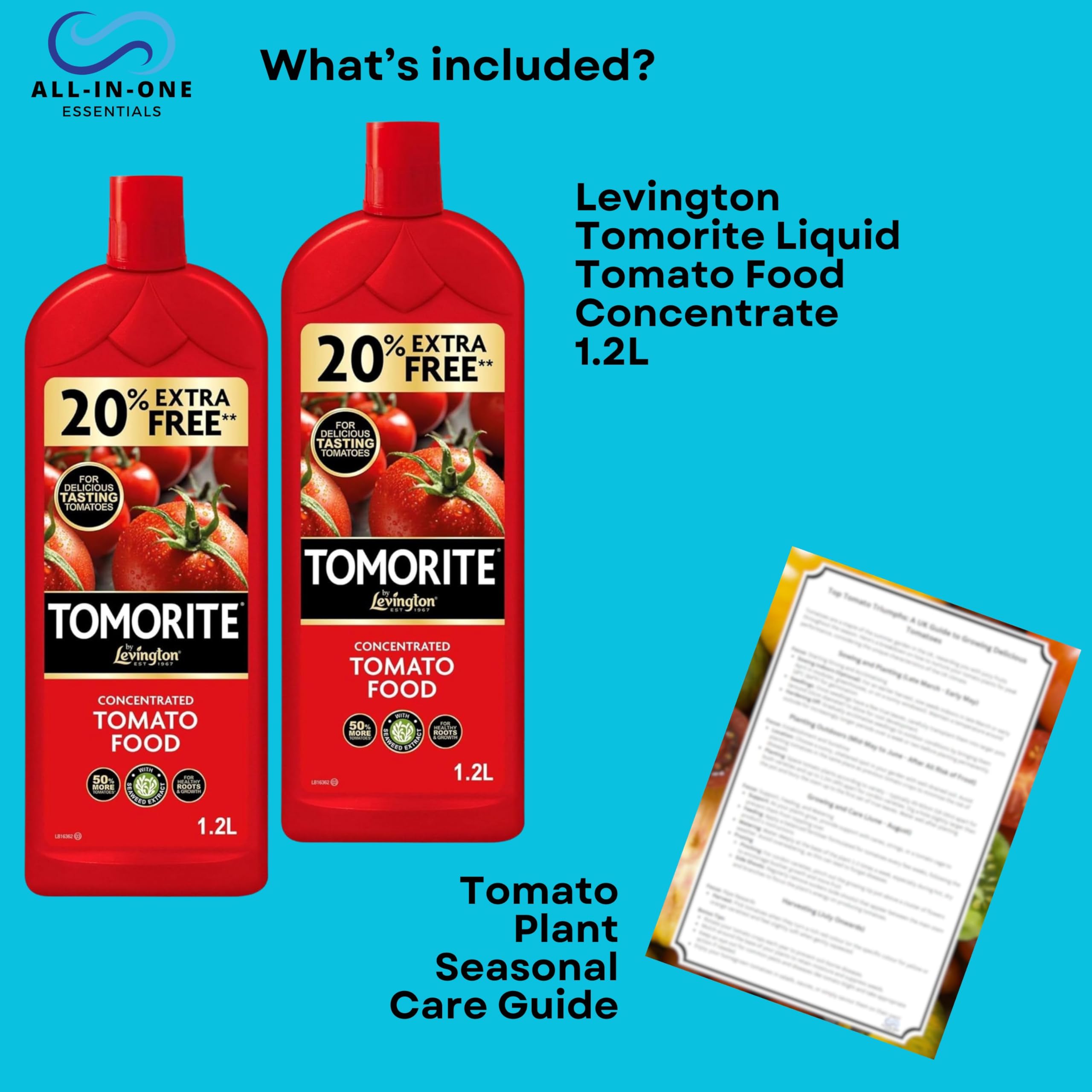Tomato Plant Feed Bundle With Tomorite Tomato Feed 1.2l x 2 and Tomato Plant Seasonal Care Guide - Image 3