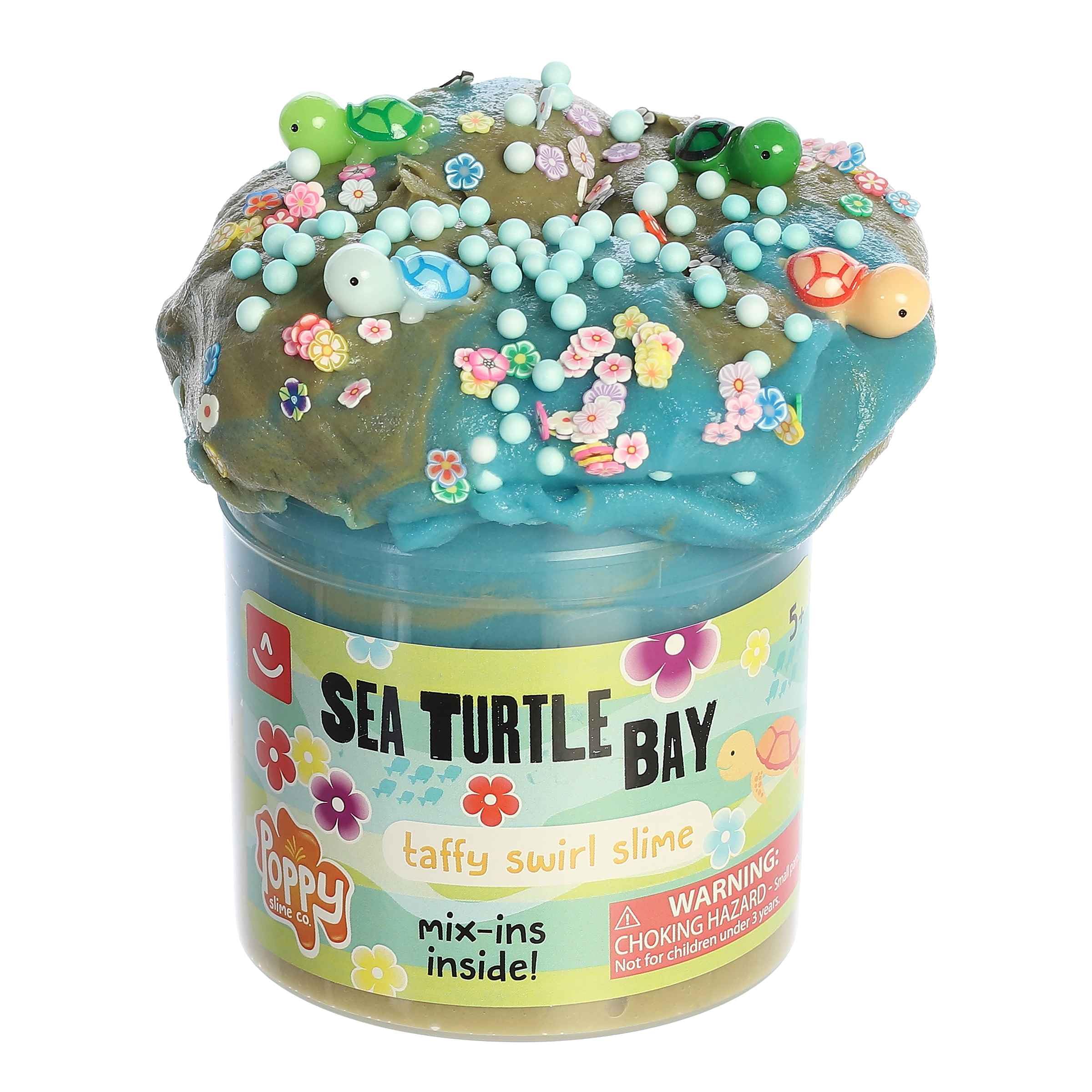 Aurora® Toys Gooey Poppy Slime Co.™ Sea Turtle Bay Slime Toy - Sensory Play for Fun Playdates - for Kids 5+ Years, Adults, and Parents - Blue 11.3 oz
