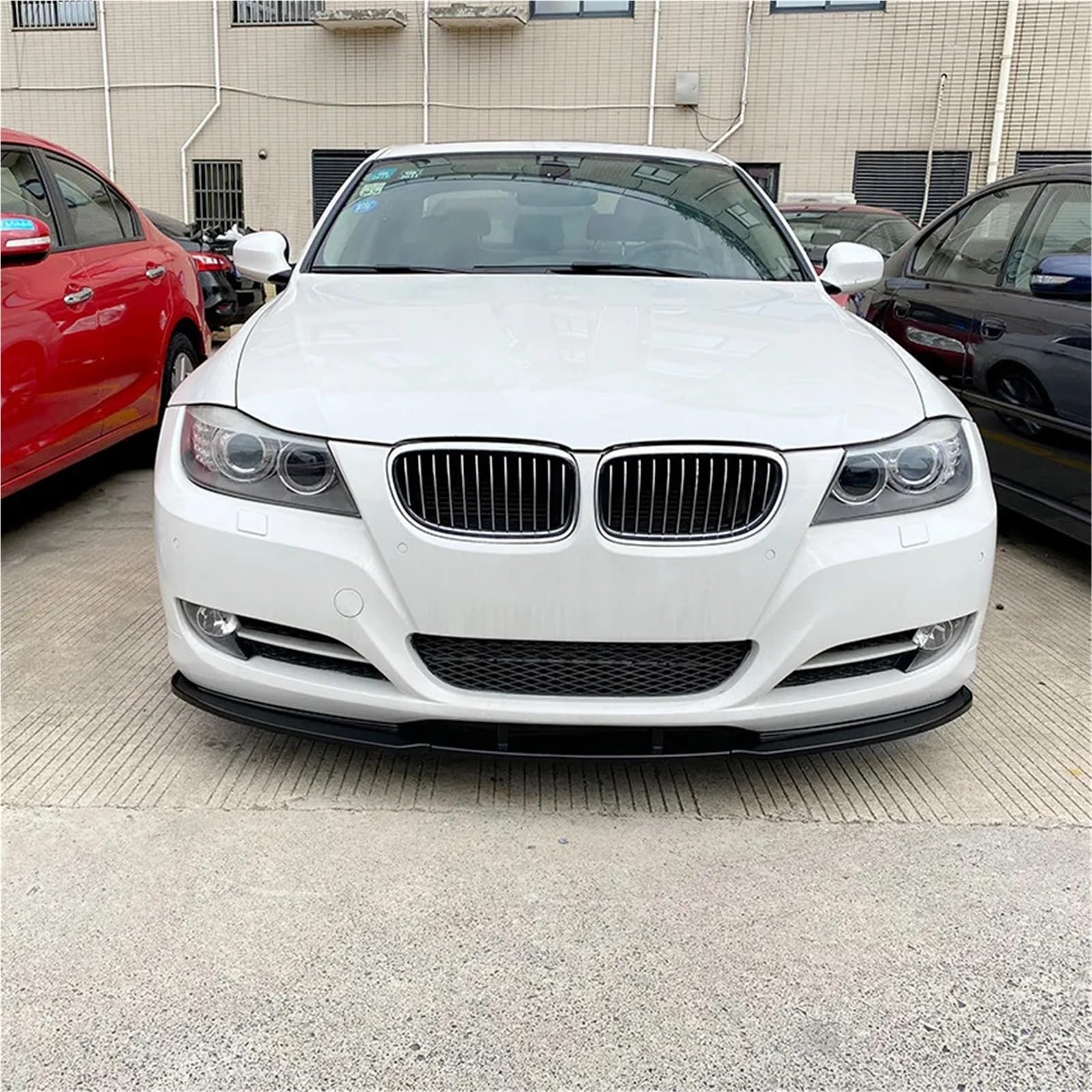 Spojlery przednie do samochodów Czarny przedni zderzak Spoiler Splitter pasuje do BMW serii 3 E90 E91 LCI 320i 330i 2007-2012 Facelift Tuning Canard Przedniego spojlera(Carbon Look)