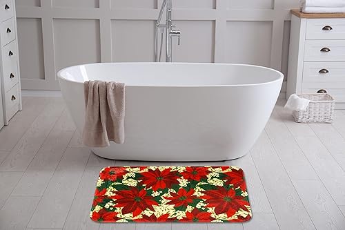 Miniatura 9 de Serafina Home Alfombra de lujo con diseño de árboles navideños de espuma viscoelástica roja antifatiga para baño, cocina, vestíbulo, oficina, entrada