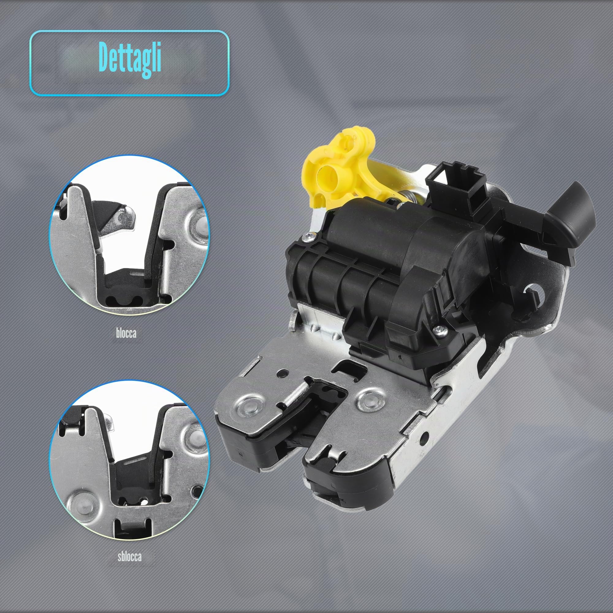QUARKZMAN Serratura Di Ricambio Portellone Posteriore Per VW Touran 16-23 | Per VW Touareg 18-23, Per VW Arteon 17-23, Per Seat Tarraco 19-23, OE:5TA827505D, Nero, Argento, 12x11x6.5cm