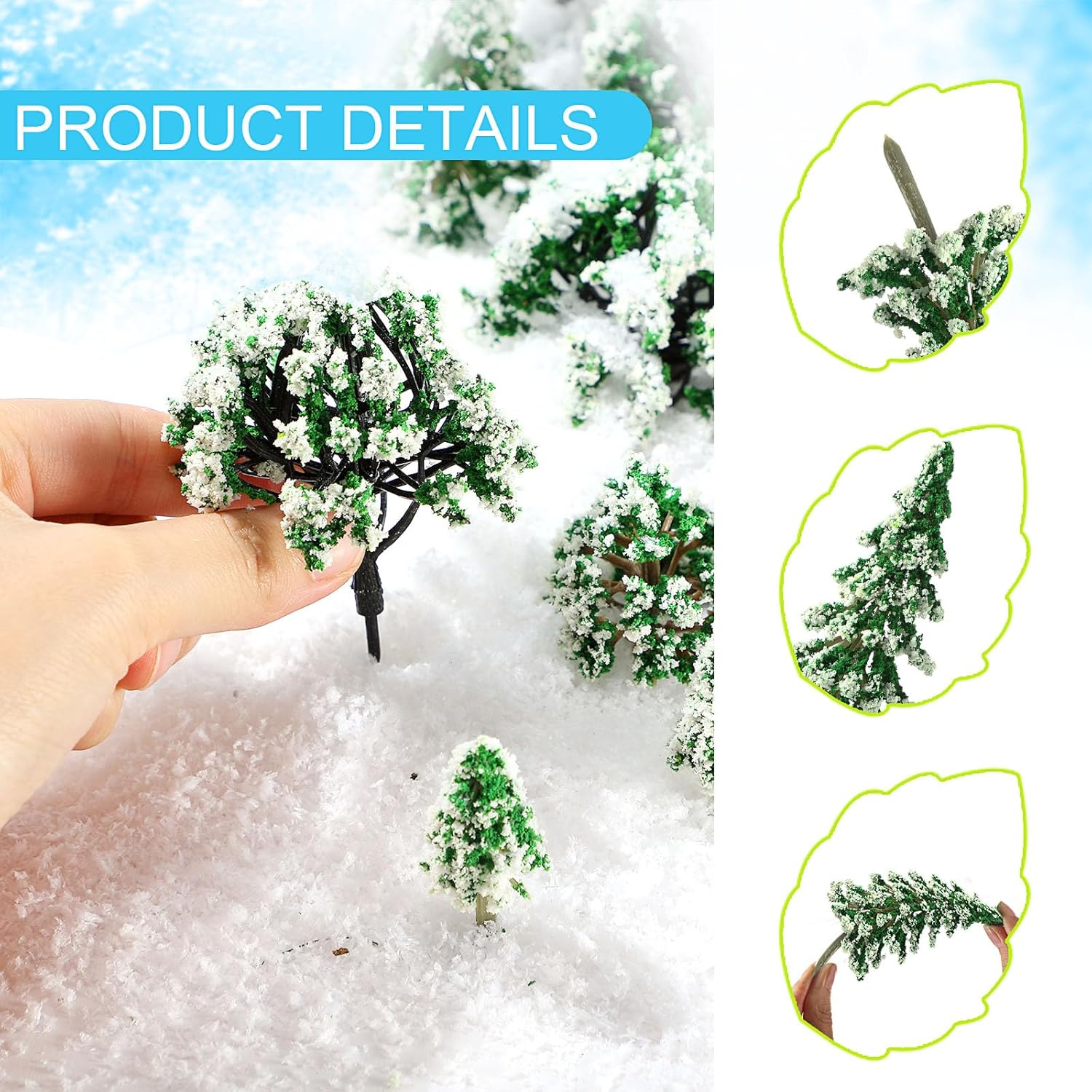 Skylety 70 Pieces Model Trees 1.2-6.3 Inch Mixed Miniature Toy Trees Diorama Supplies Fake Plants for Train Scenery Architecture DIY Crafts, Building Model Scenery Landscape Natural Green(Novel) - Image 4