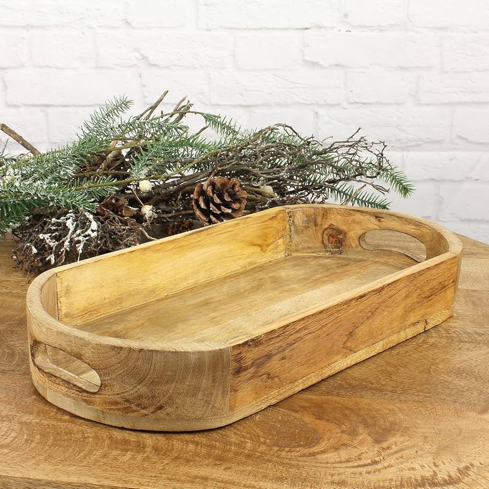 Macosa NO53495 Plateau Rectangulaire En Bois De 40 Cm De Long