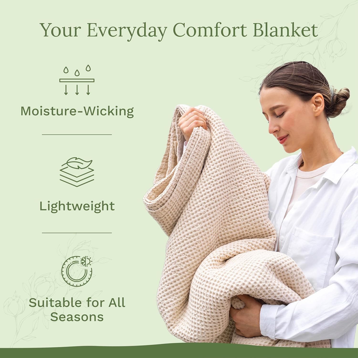 King Size Waffle Blanket - GOTS Certified, 100% Organic Cotton, Breathable, Premium Quality, Toxic-Free King, All-Natural, Fair Trade & Ethically Made Blanket - 108”x92” (Ivory - King) - Image 8