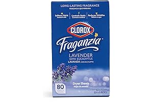 Clorox Fraganzia Dryer Sheets in Lavender with Eucalyptus Scent (80 Count), the...