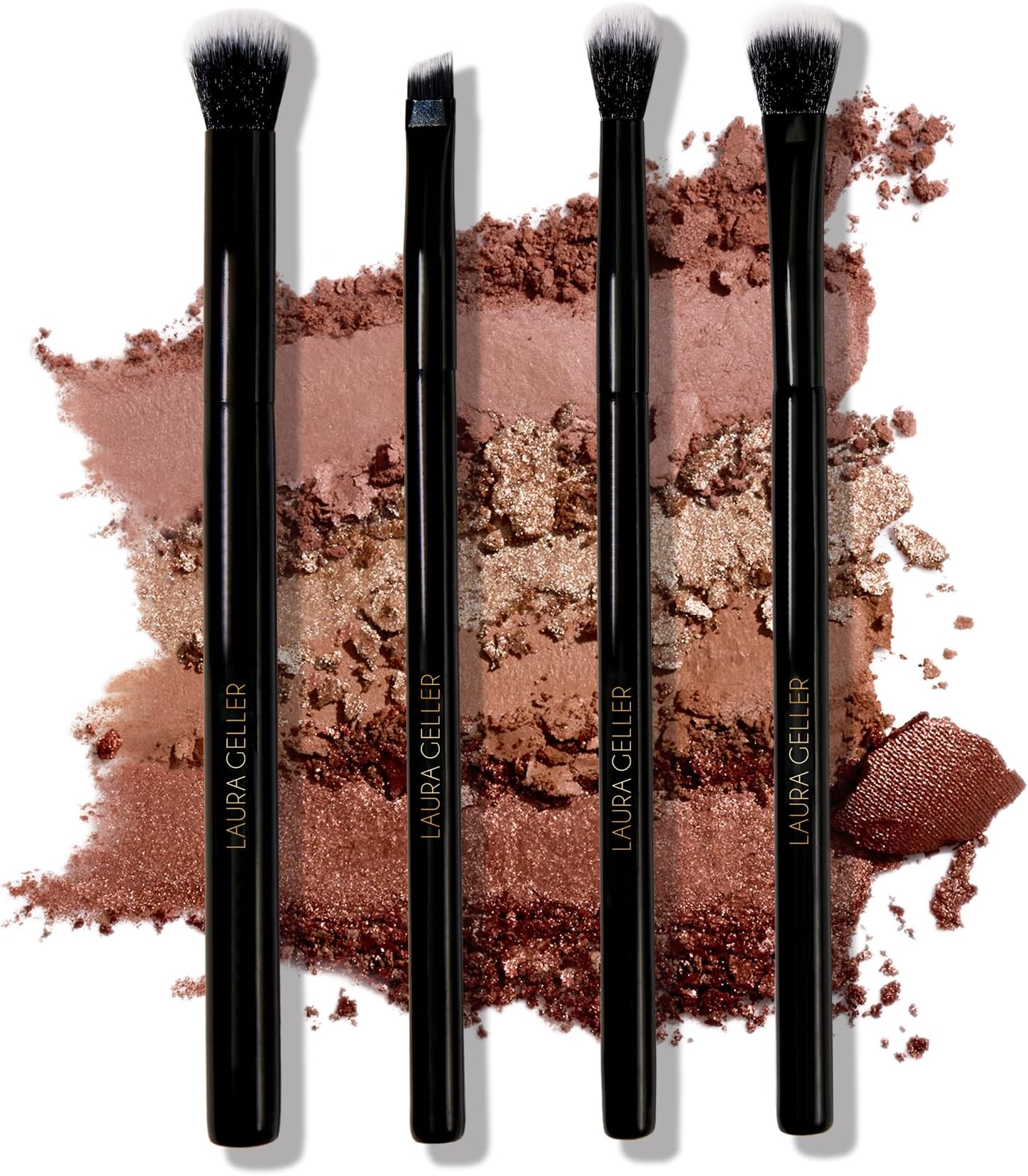 LAURA GELLER NEW YORK Shadow Skills Eyeshadow Professional Vegan Makeup Brush Set | Apply Eyeshadow & More - Pack of 4