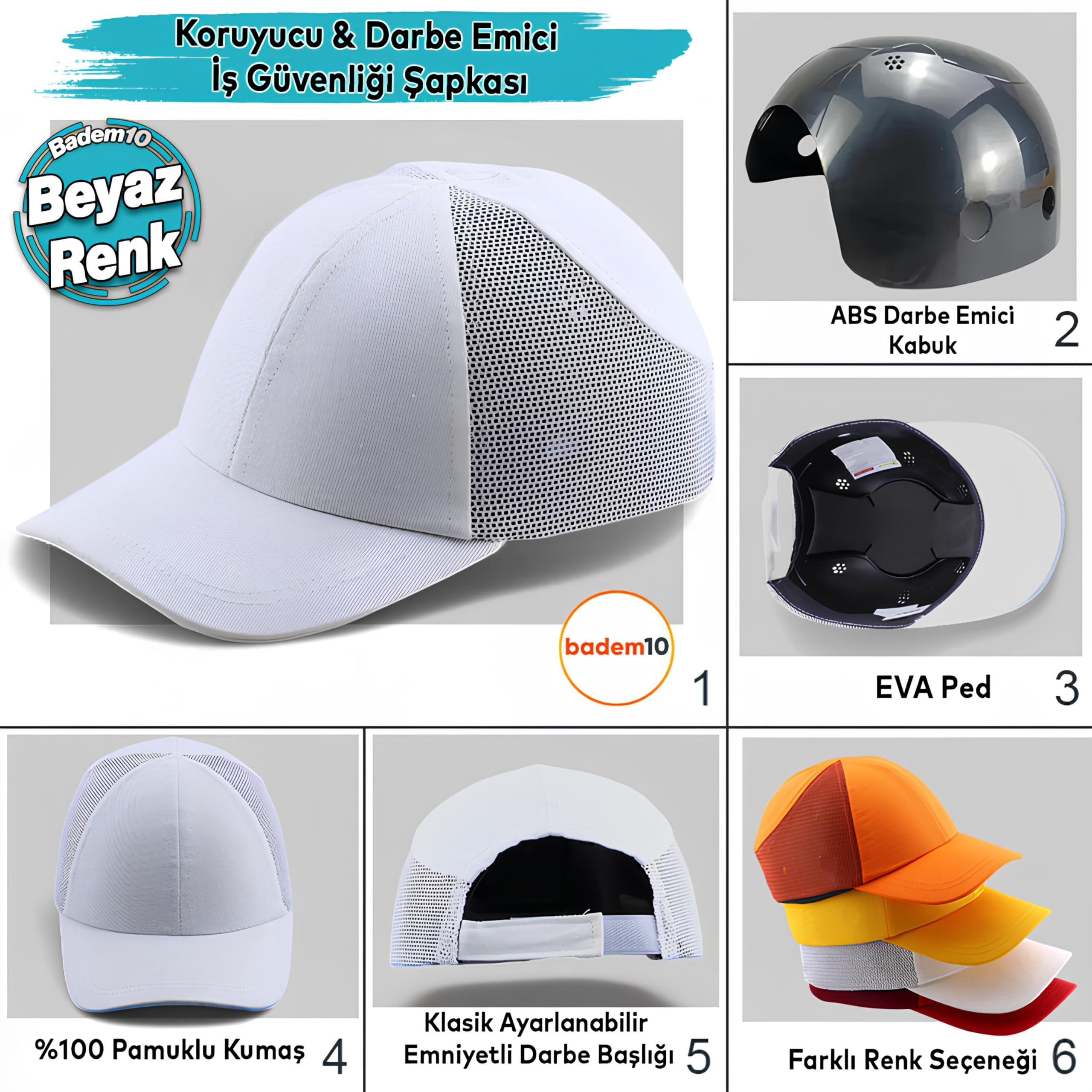 Hafif İş Güvenlik Darbe Koruyucu Koruma Baş Şapkası Bareti Unisex Kamuflaj Beyzbol Tarzı Kask Şapka