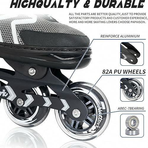 Miniatura 2 de Patines en línea Nattork ajustables para adultos y adolescentes, patines con cuchillas para interior y exterior para niños, principiantes