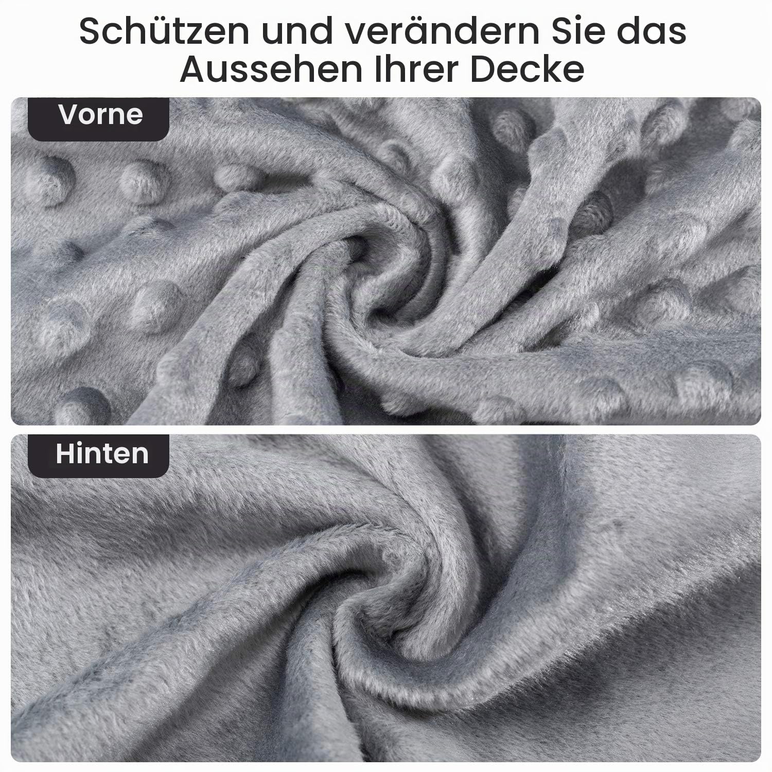 Acdyion Gewichtsdecken, Abnehmbarer Bettbezug für Erwachsene, Queen-Size-Größe (152,4 x 203,2 cm), schwere Decke, weicher und bequemer Minky mit 12 Bändern, maschinenwaschbar, weicher gewichteter