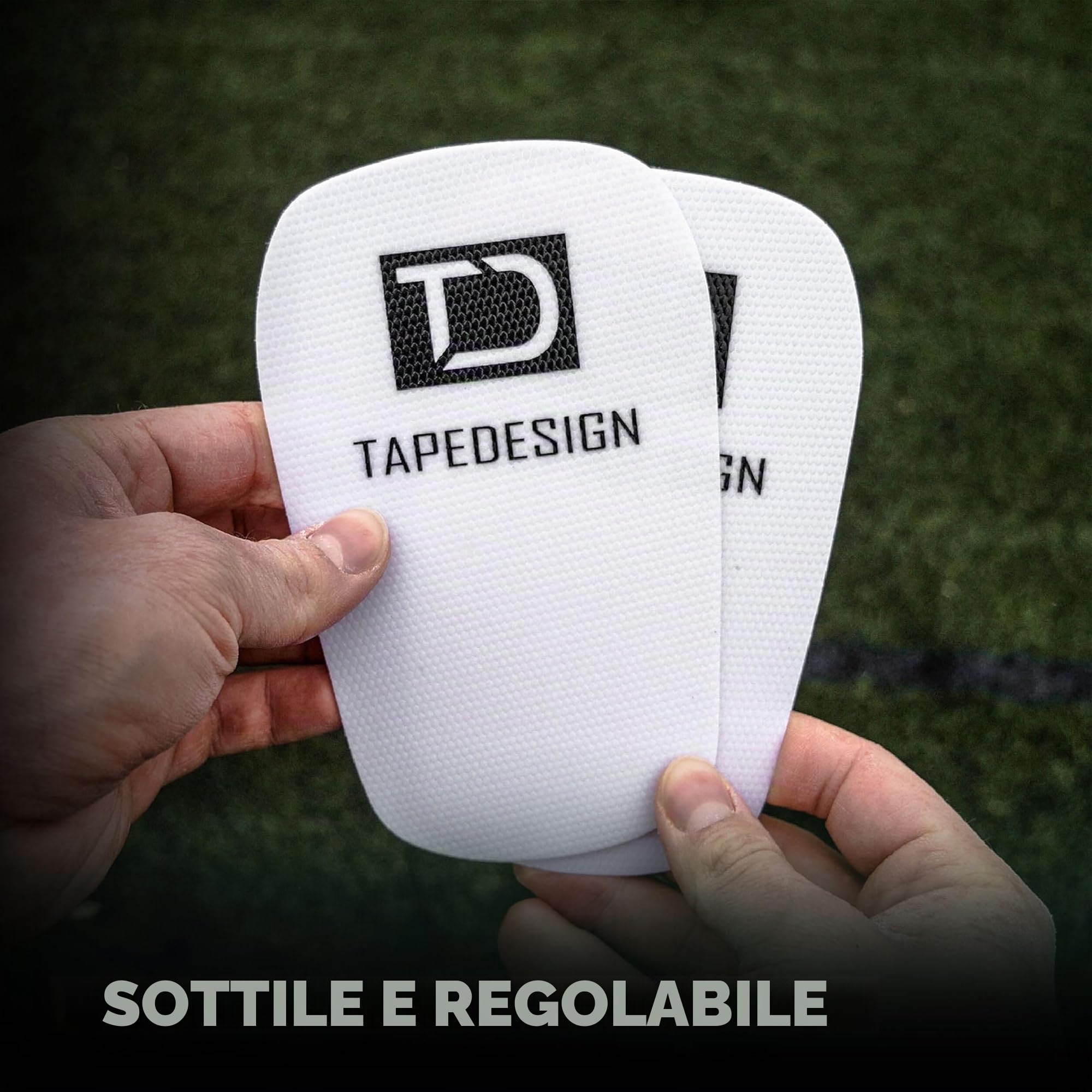 TAPEDESIGN – Parastinchi Calcio Mini – Performance Shinguards 2.0 – Termoformabili & Personalizzati – Ultra Leggeri 33g – Per Adulti & Bambini – BIANCO