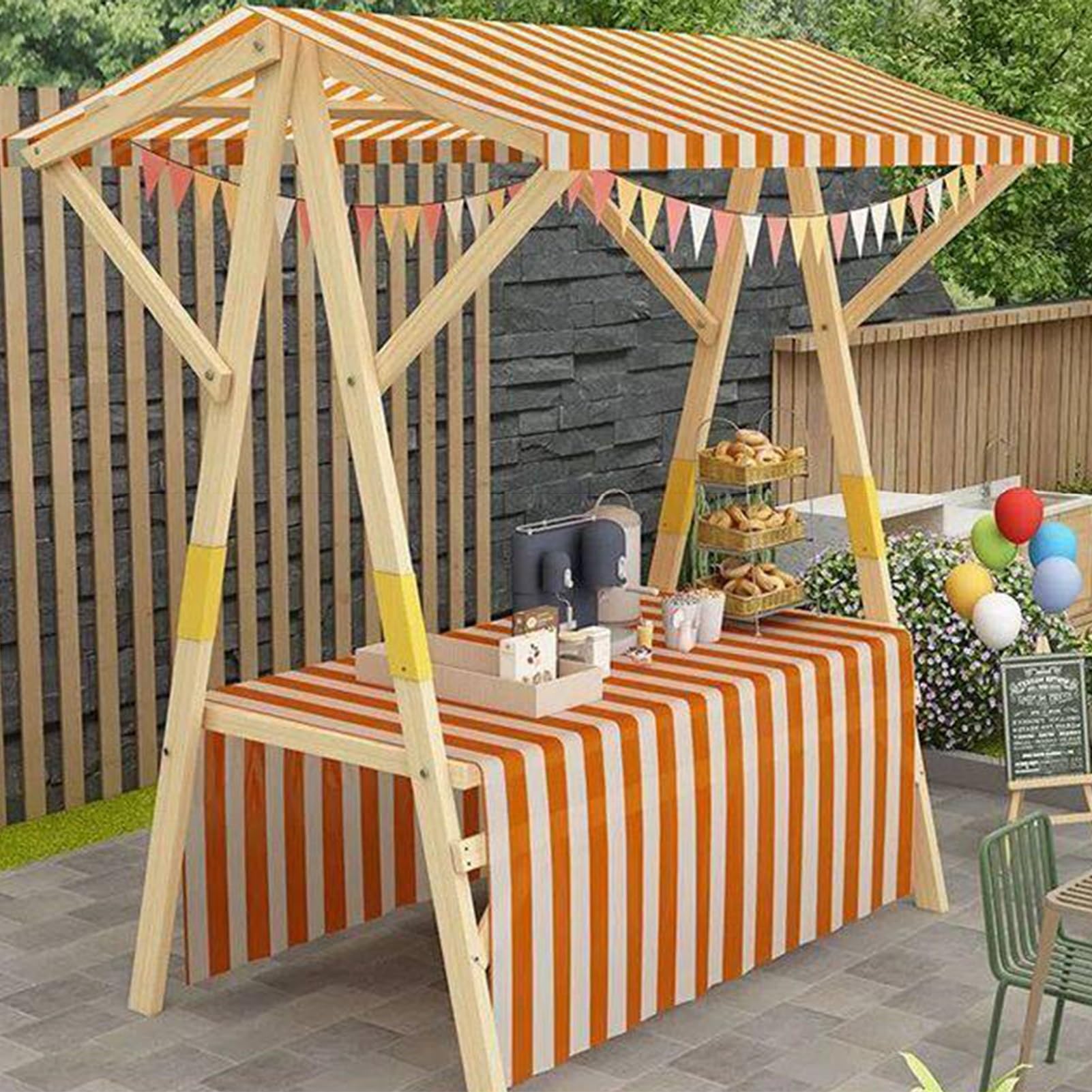 Chariot de marché en bois pliable présentoir portable extérieur
