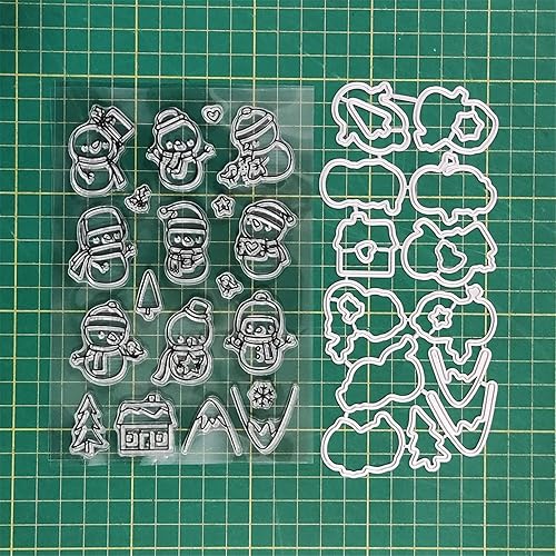 Miniatura 2 de FAWENUCY Troqueles de álbumes de recortes sellos transparentes y troqueles de corte de metal para hacer tarjetas plantilla de papel para