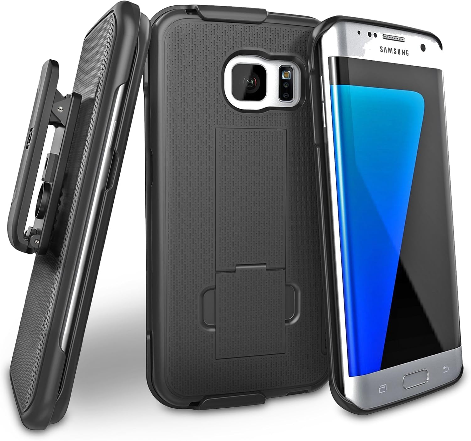Samsung Galaxy S7 Edge (Ultra-Slim) Case & Belt Clip Holster w/Kickstand (Encased New 2016 Release