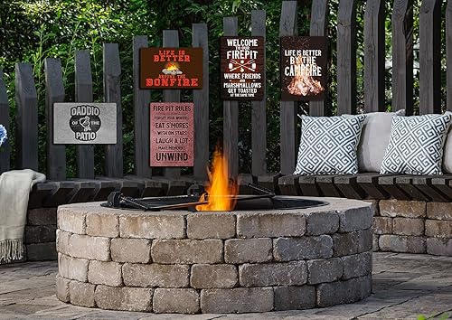 Miniatura 2 de JP's Parcels The Campfire - Letrero de metal para decoración de patio trasero, hoguera, hoguera o campamento, 12 x 8 pulgadas