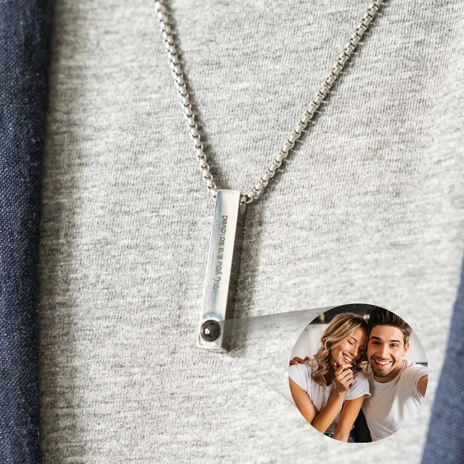 Personalized Gifts for Mom from Daughter, Custom Projection Necklace with Photo Inside for Women, Custom Photo Gifts for Mom from Daughter and Son