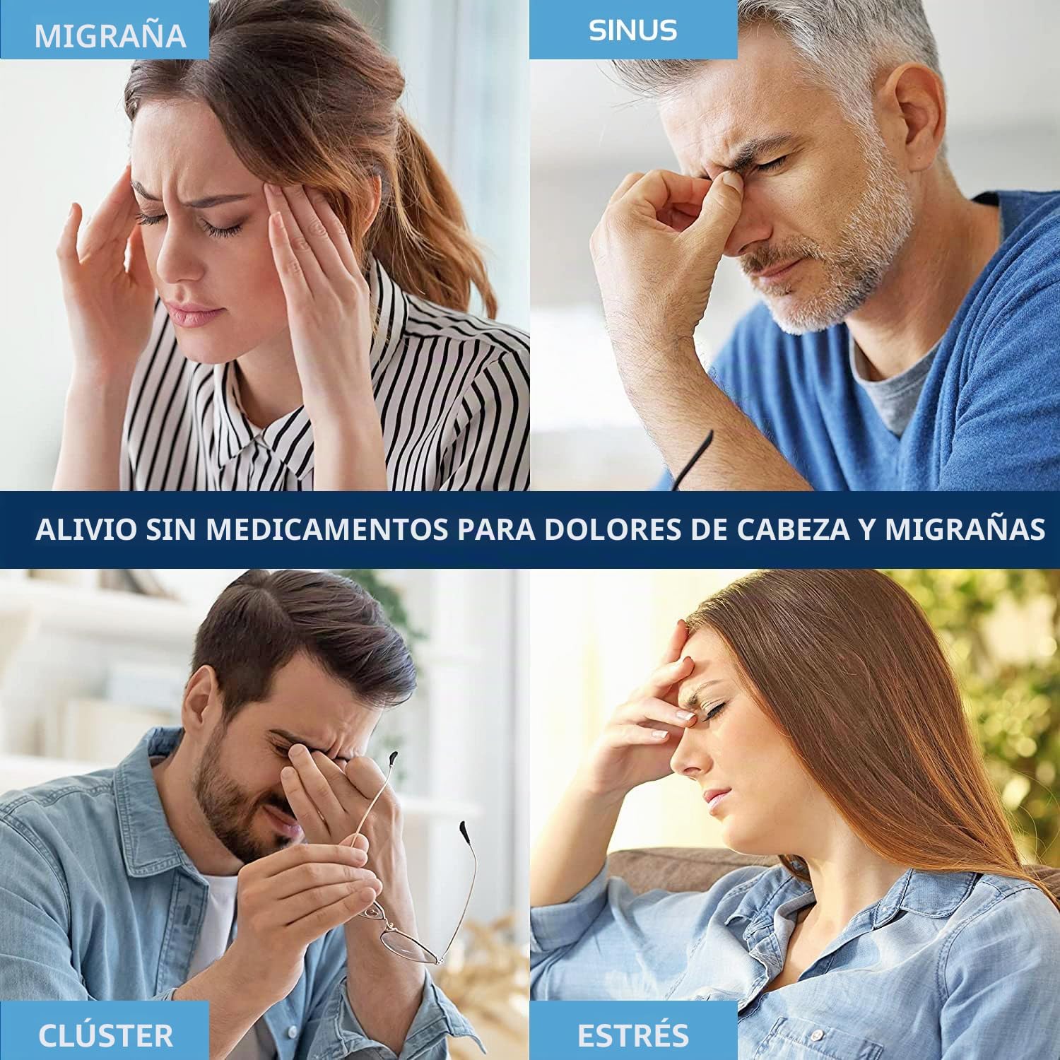 Envoltura para la cabeza de hielo para aliviar la migraña | Sombrero para dolor de cabeza y migraña | Terapia caliente y fría para ojos hinchados, tensión, sinusitis y alivio del estrés