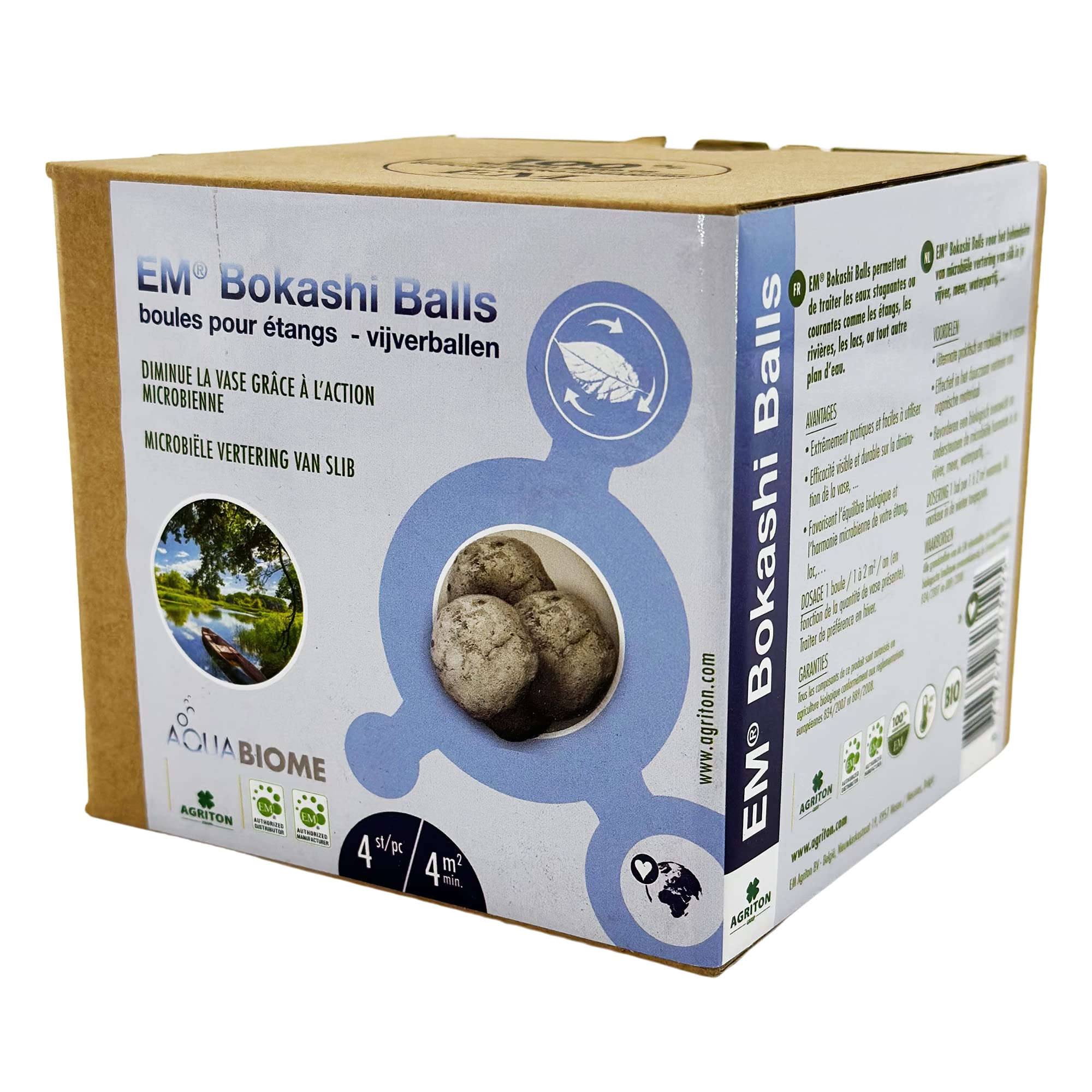 Moutta | EM® Bokashi Balls 4 Stück | Teichkugeln | Verringert Schlamm durch mikrobielle Wirkung
