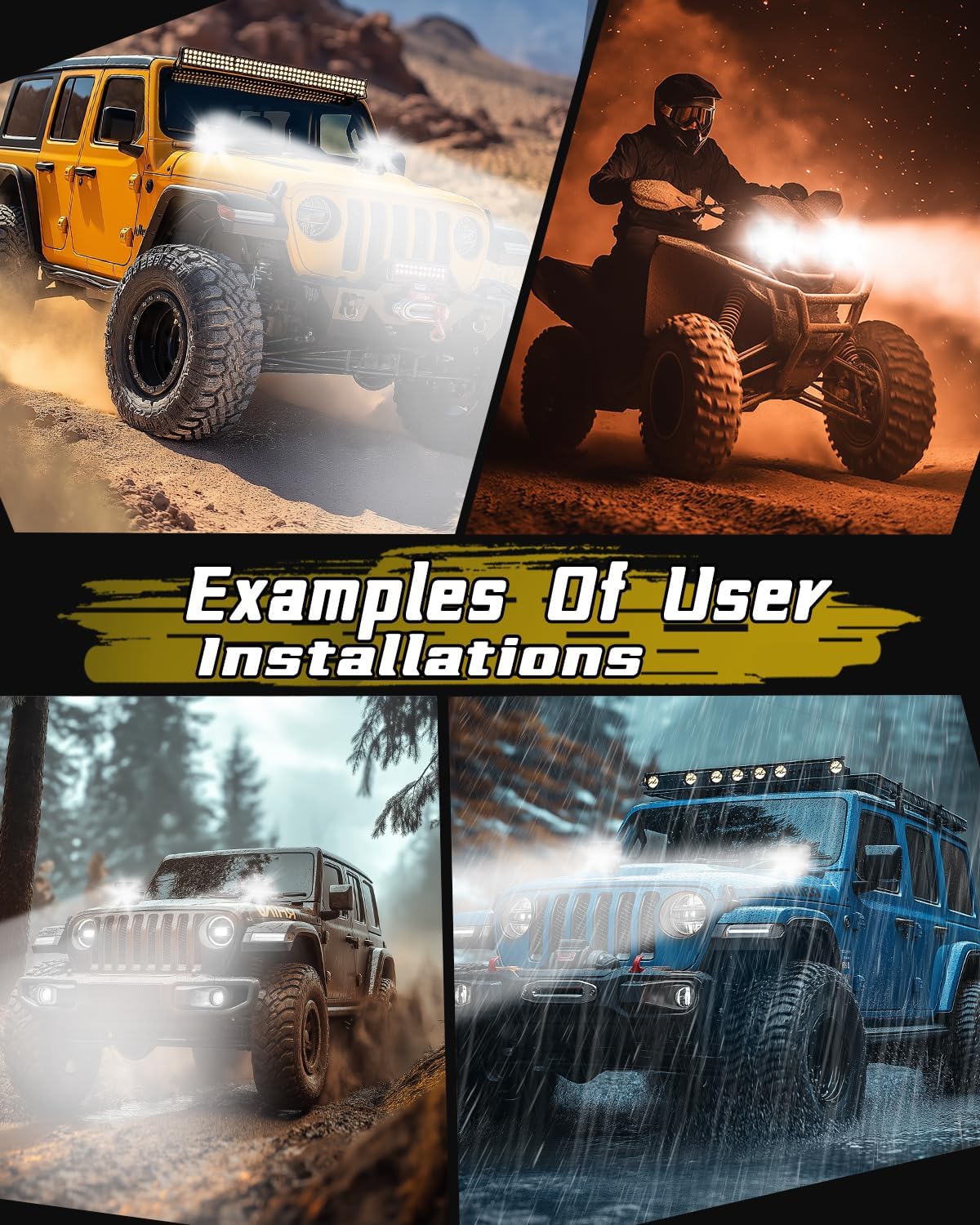 5 Inch LED Driving Lights, 120W Super Bright Offroad Light with Amber DRL, IP68 Waterproof Work Light Spot Flood Combo for Wrangler, ATV, SUV, UTV, Trucks, Pickup, 4x4, F150