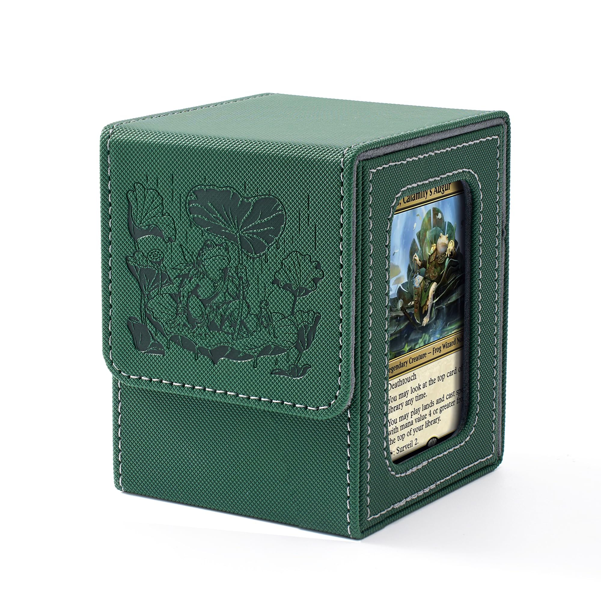 Venssu MTG Deck Box for Commander Display,Card Deck Box Fits 100 Double Sleeved Cards, TCG Card Storage Box (Frog, 1 window) — image 1