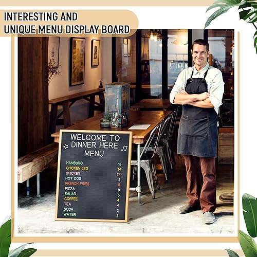 Miniatura 6 de Letrero grande de fieltro de 24 x 30 pulgadas, tablero de letras intercambiable con letras y cajas, tablero de menú grande para restaurante, tablero