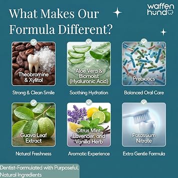 Aromatic Mint Vanilla Lavender Fluoride Free Toothpaste - Dentist Formulated Xylitol Toothpaste for Gentle Cleansing & Fresh Breath - Prebiotic Theobromine Toothpaste, 80g