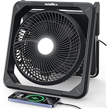 11.5 inch Portable Solar Powered Fan, Battery Powered Camping Fan, Solar Charger, Timer &amp; Lantern, Battery Operated Travel Fan for Sleeping Outdoor Tent Car Beach Hurricane Essentials Accessories