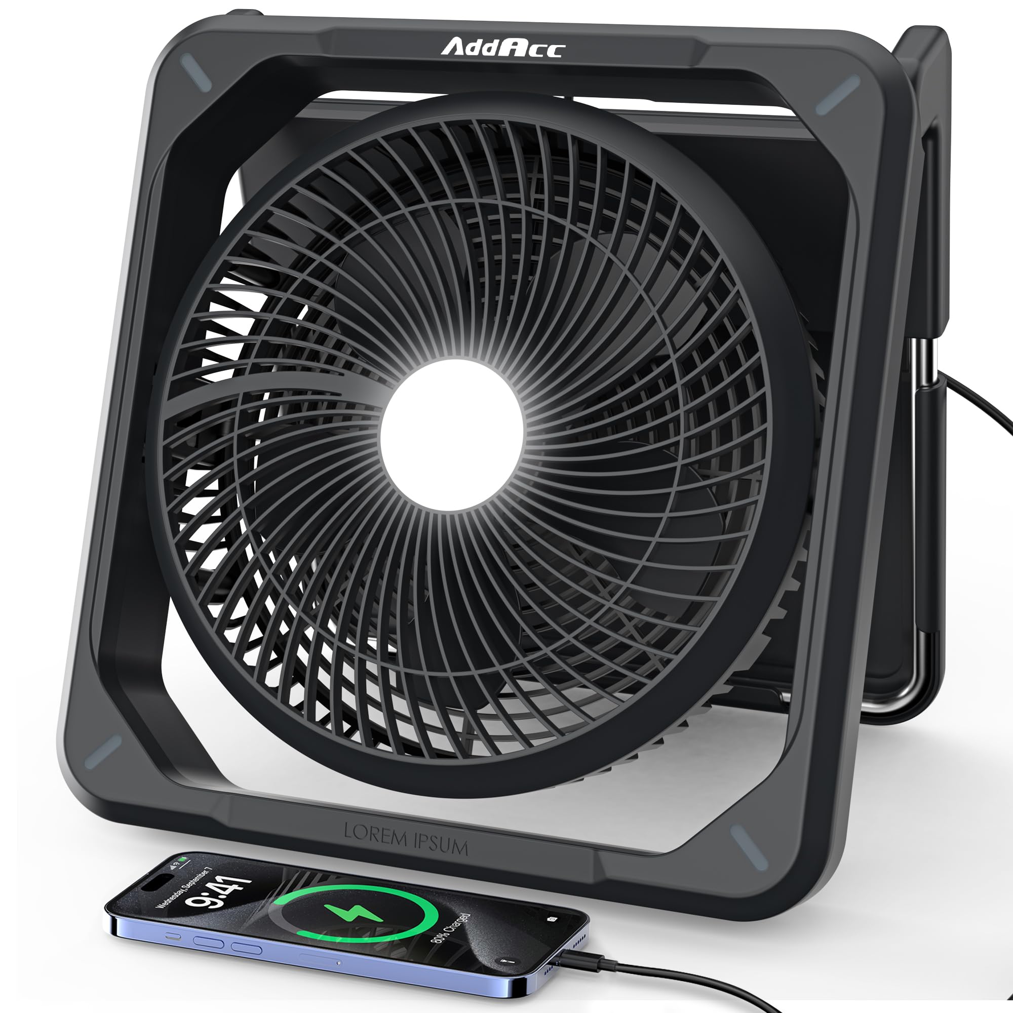 AddAcc 11.5' Portable Solar Powered Fan