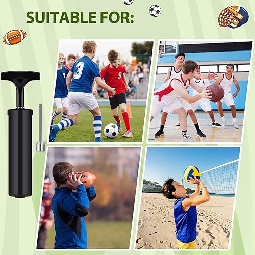 Miniatura 4 de Suministros de donación de caridad cristiana, kit de bomba de bola desinflada, incluye bomba de fútbol, bomba de aire de mano con aguja de malla,