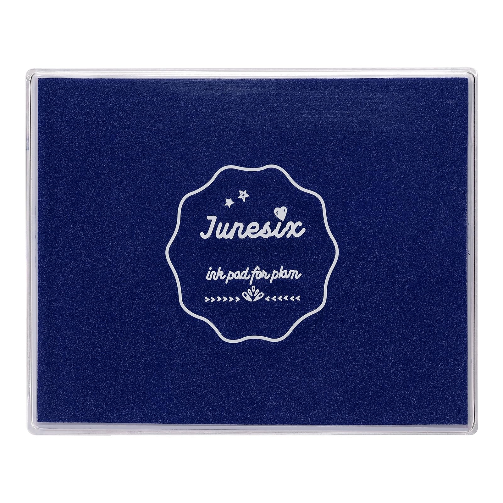 sourcing map Large Dark Blue Ink Pad, 3.9x4.7 Inch Washable Stamp Pad for Hand Footprint, Rubber Stamps, Scrapbooking, Art Crafts Making