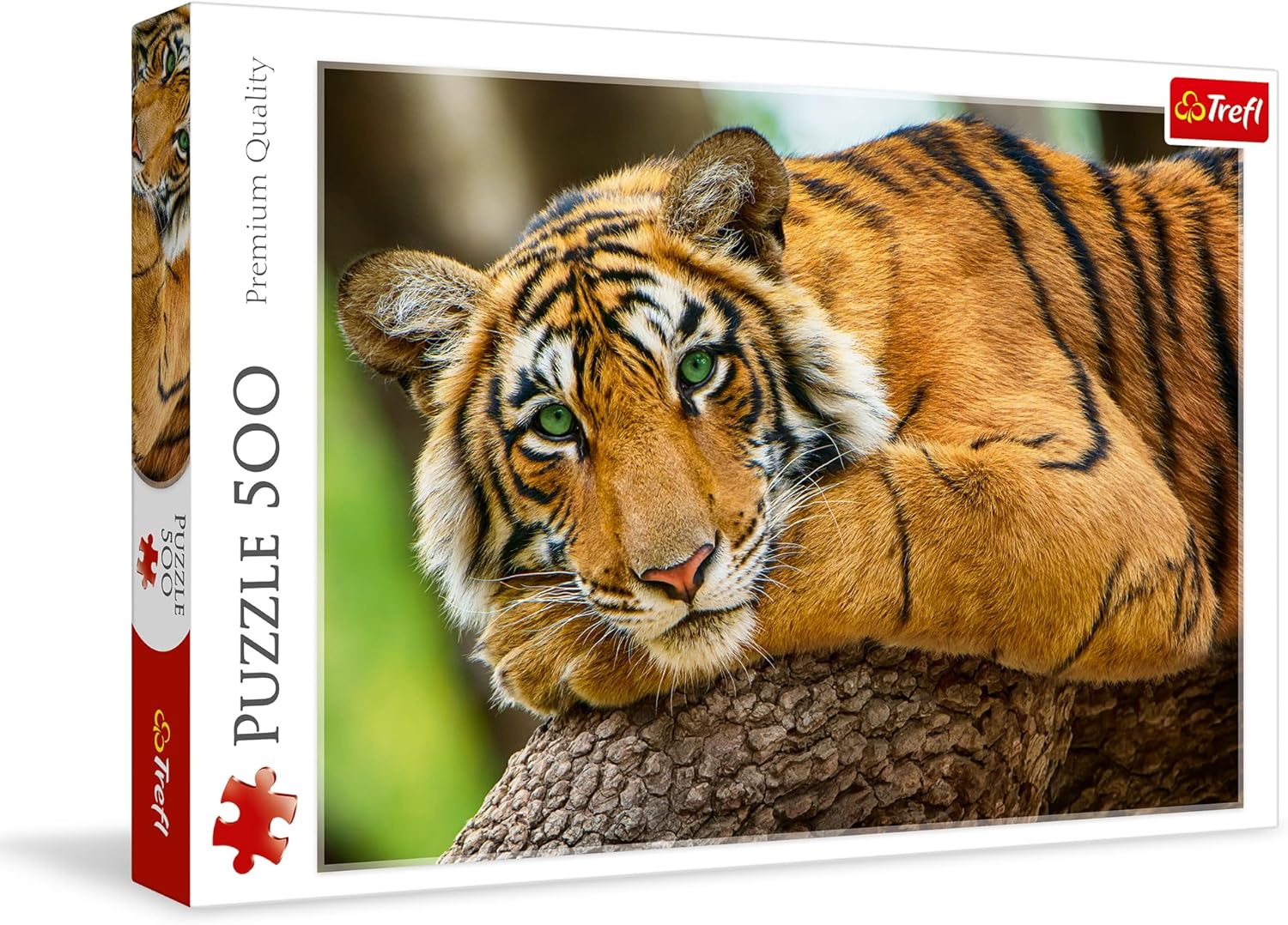 Trefl Tiger Portrait 500 Piece Jigsaw Puzzle Red 19"x13" Print, DIY Puzzle, Creative Fun, Classic Puzzle for Adults and Children from 14 Years Old