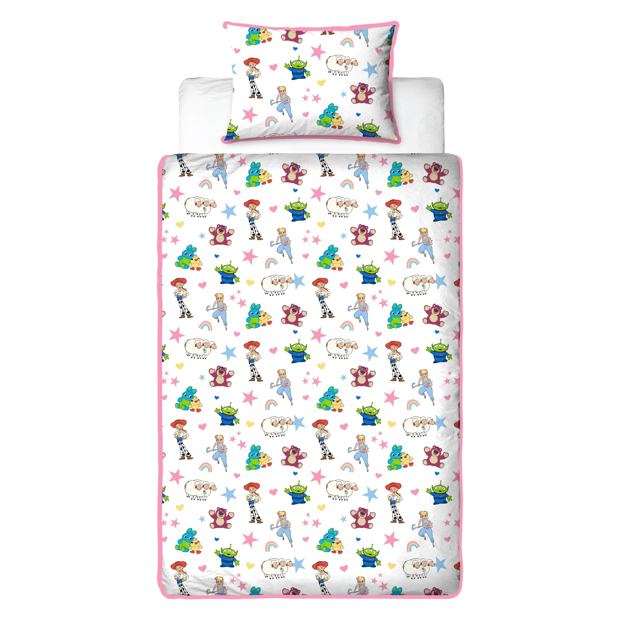 Disney Juego de Funda nórdica Oficial Toy Story Infantil Individual | Ropa de Cama Reversible de Dos Caras con Funda de Almohada a Juego | Diseño “Friendship” con Jessie | Polialgodón
