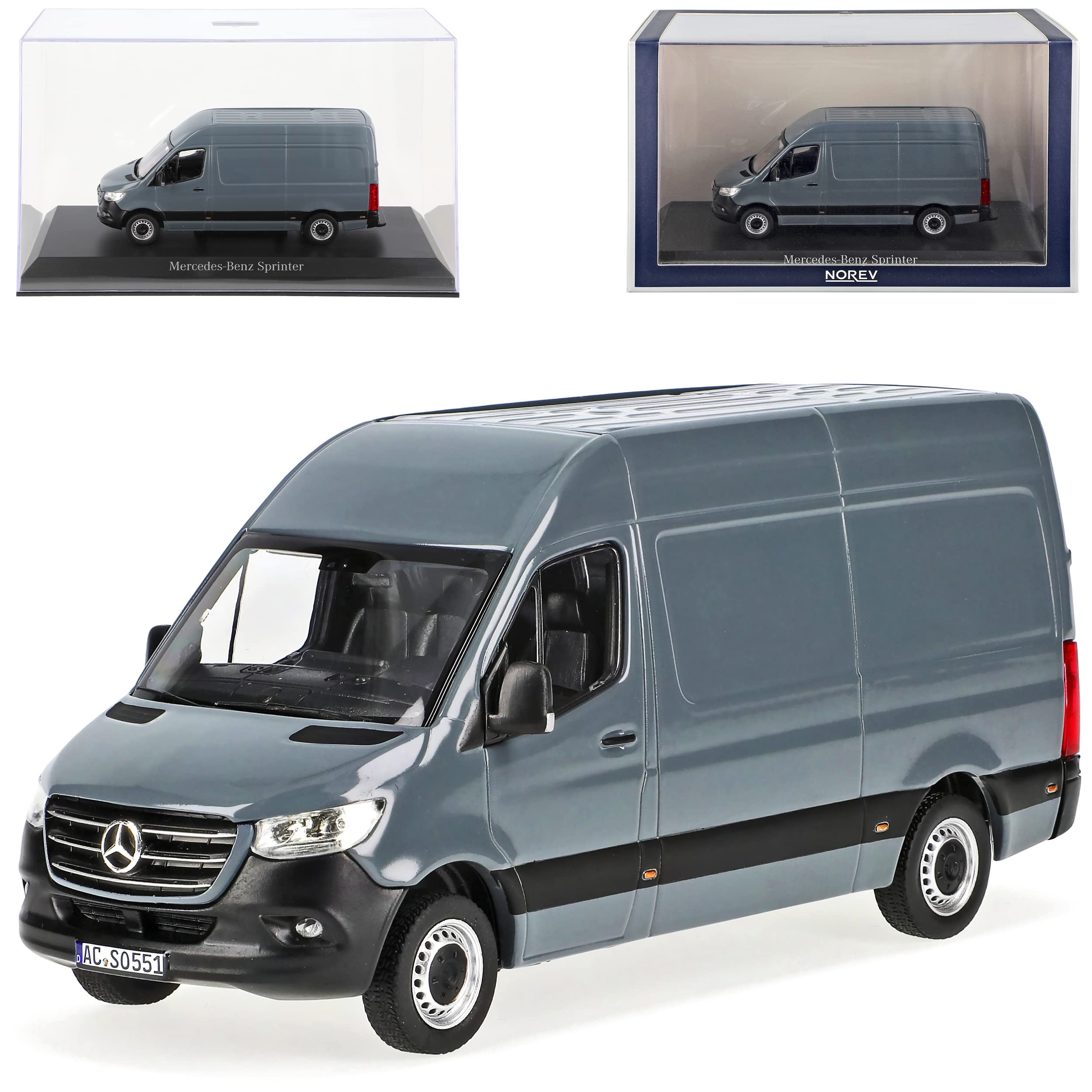 Mercedes-B Sprinter CS30 W907 W910 Transporter Kasten Grau 3. Generation Ab 2018 1/43 Norev Modell Auto