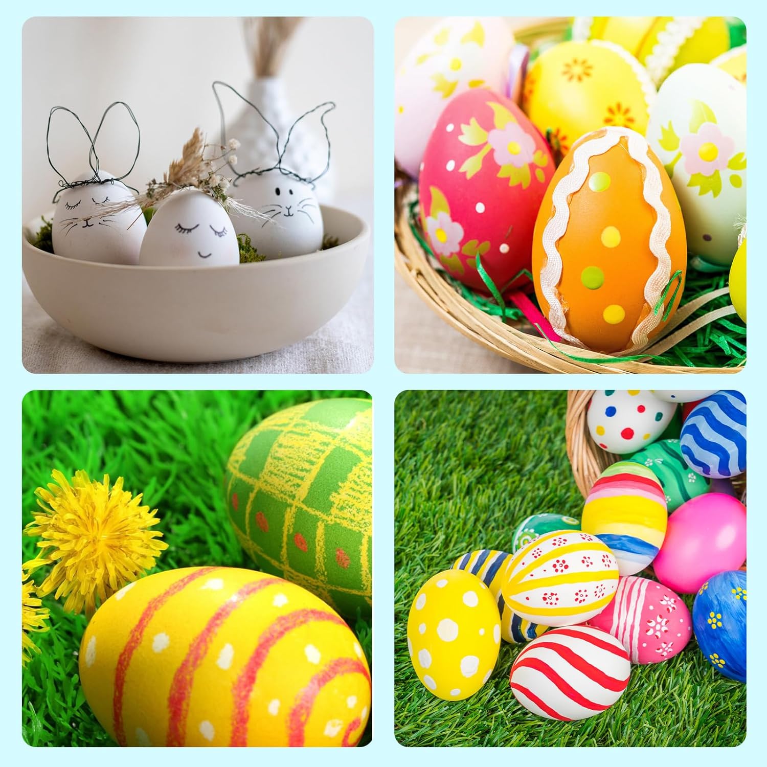 24 Pcs White Wooden Eggs to Paint Fake Easter Eggs for DIY Crafts, Hunts, Basket Stuffers