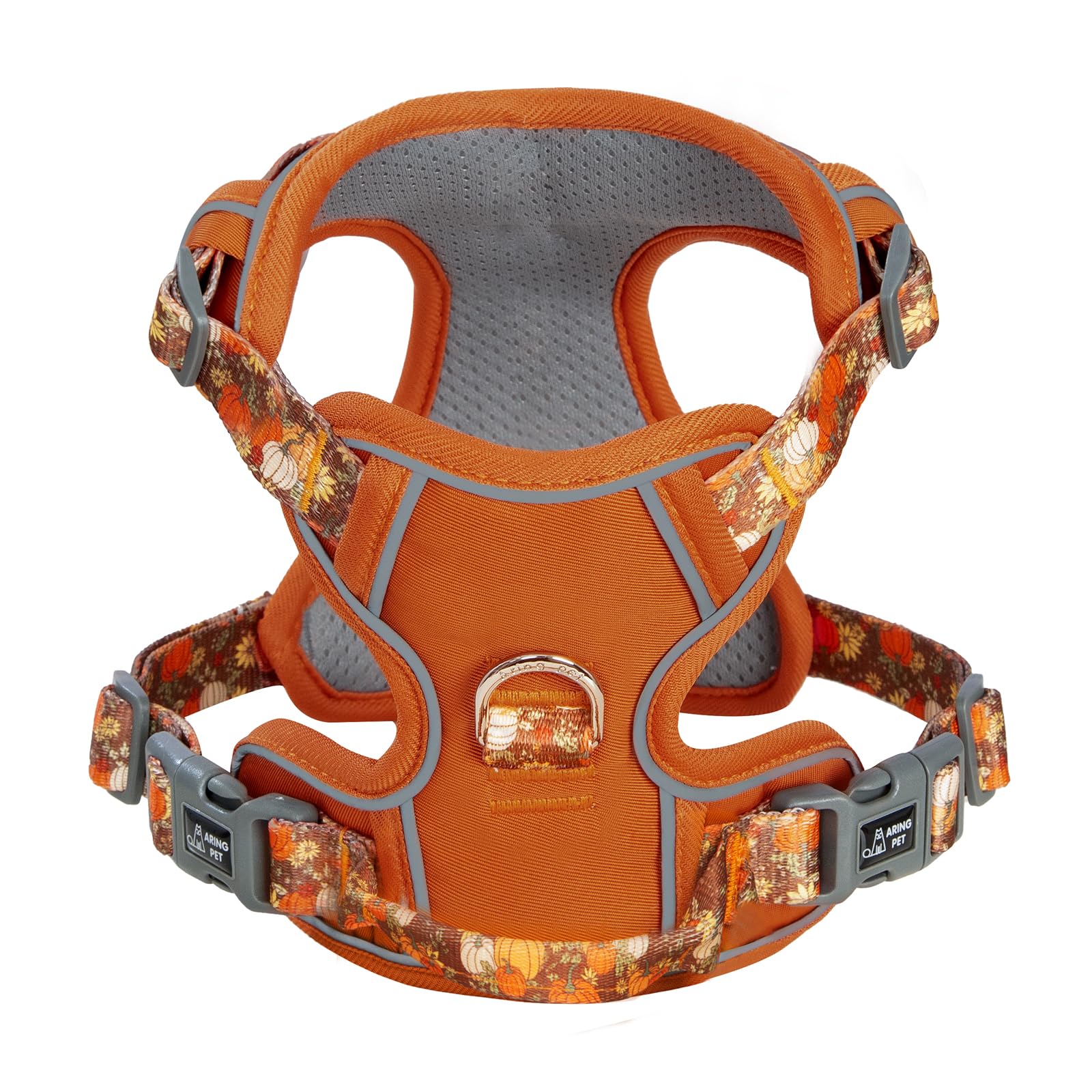 Aring petNo Pull Dog Harness-Soft Breathable Orange Dog Harness for Medium Dogs, Adjustable No Choke Reflective Pet Vest Harness with Leash Clip