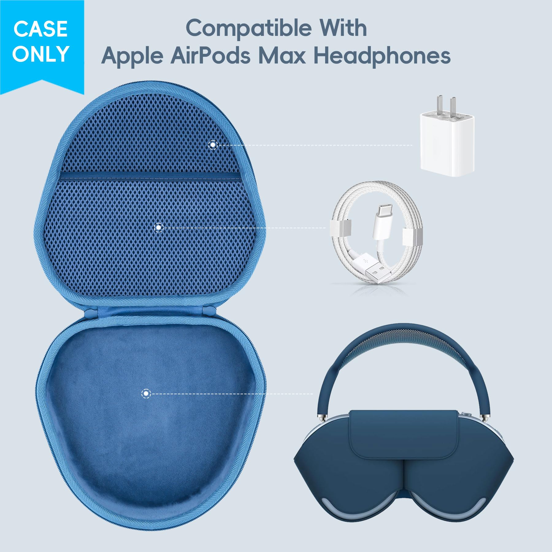 Amazon.com: khanka Hard Carrying Case for Apple AirPods Max 2