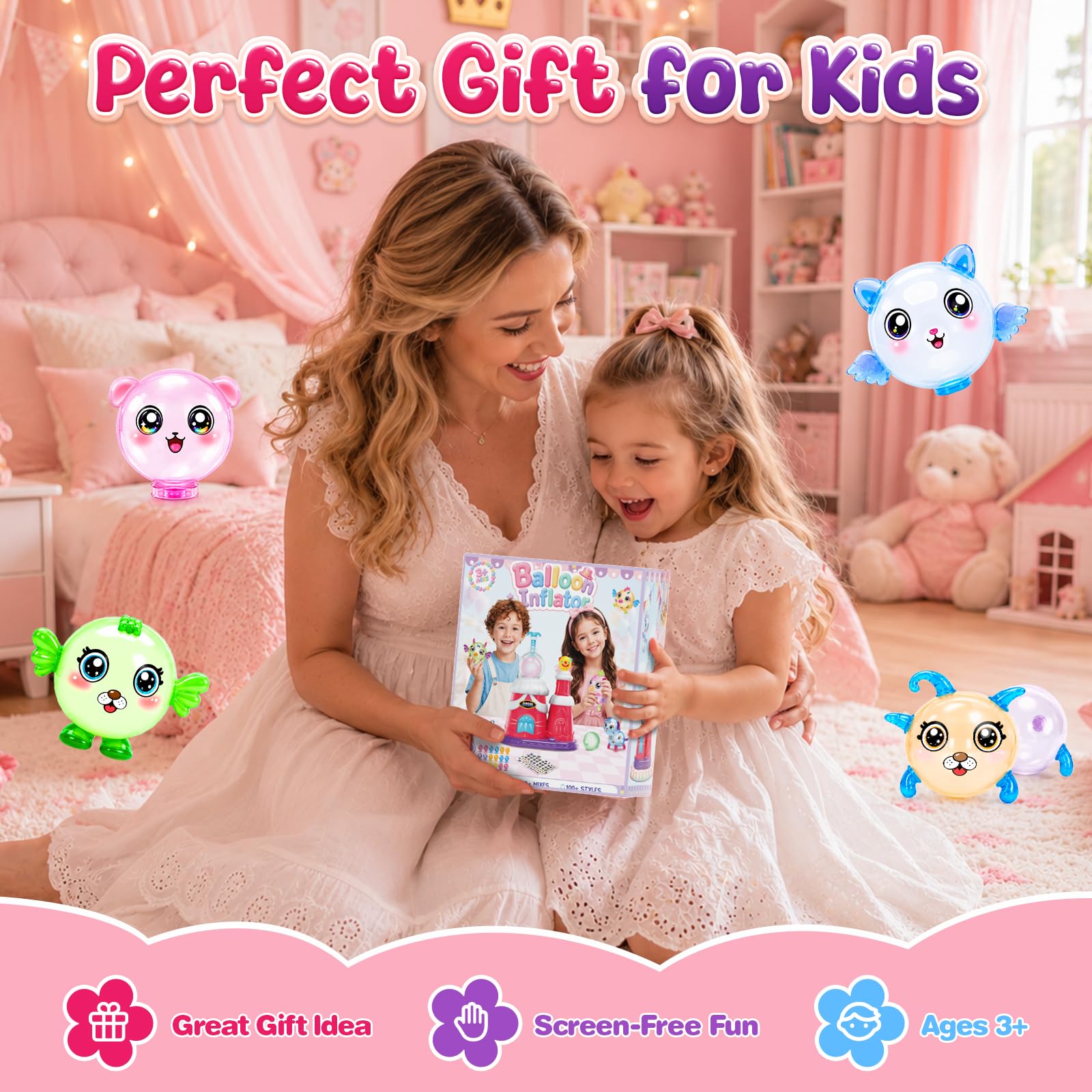 Innofans Kit de manualidades de globos con calcomanías decoradas para niños, kit de manualidades para niños de 4 a 8 años, juguetes de arte y manualidades, actividades creativas, regalos de cumpleaños