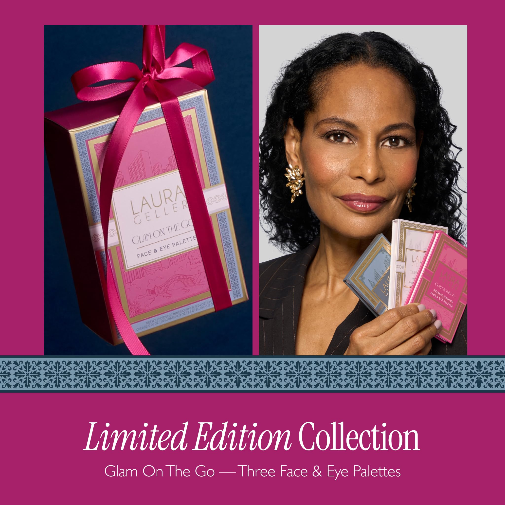 Laura Geller Beauty Glam On the Go Eyeshadow & Blush Palettes, Each Set Includes Three Palettes, Ready for Gifting - Image 2