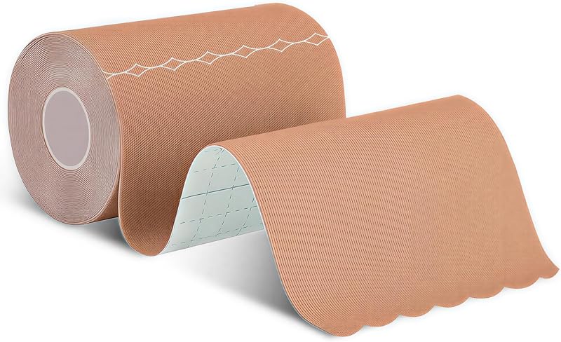 Tiras precortadas de cinta de kinesiología extra ancha, (4" x 10", 10 unidades) Cinta impermeable y transpirable sin látex para tobillos, muñecas, rodillas, cintas elásticas para correr, tenis, natación, fútbol, ​​actividades zapatillas (carne)