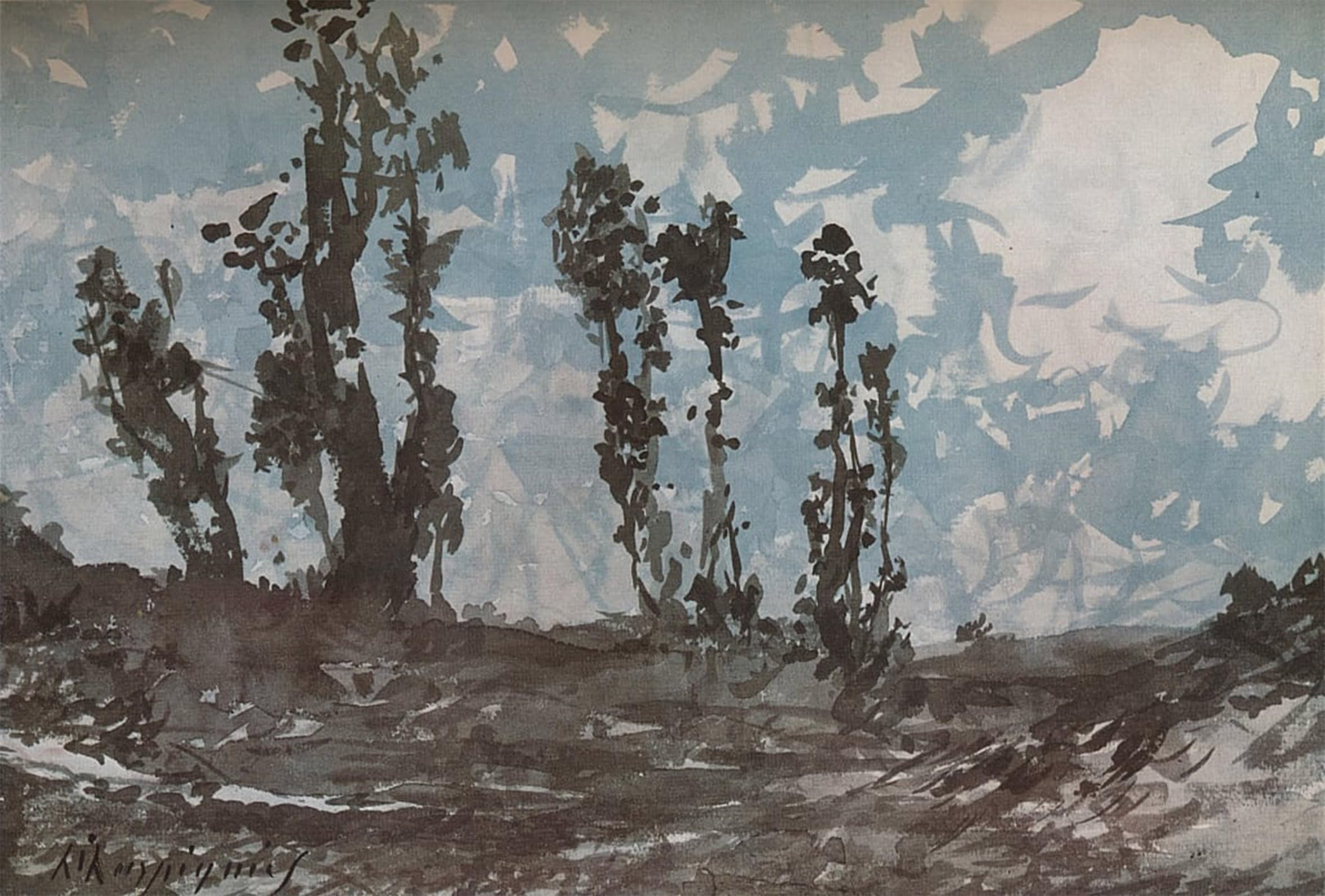 ARTXLXXBN Famous Painting Art Wall Decor Abstract Art Picture Poplars by Henri Harpignies Animal Pictures for Home Decor 60x90cm