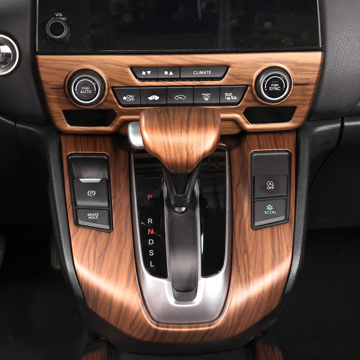 AntBooBoo for Honda CRV CR-V 2017 2018 2019 2020 2021 2022 Gear Shift Knob Cover Peach Wood Grain Interior Decoration for CR V (Gear Shift Knob Cover)