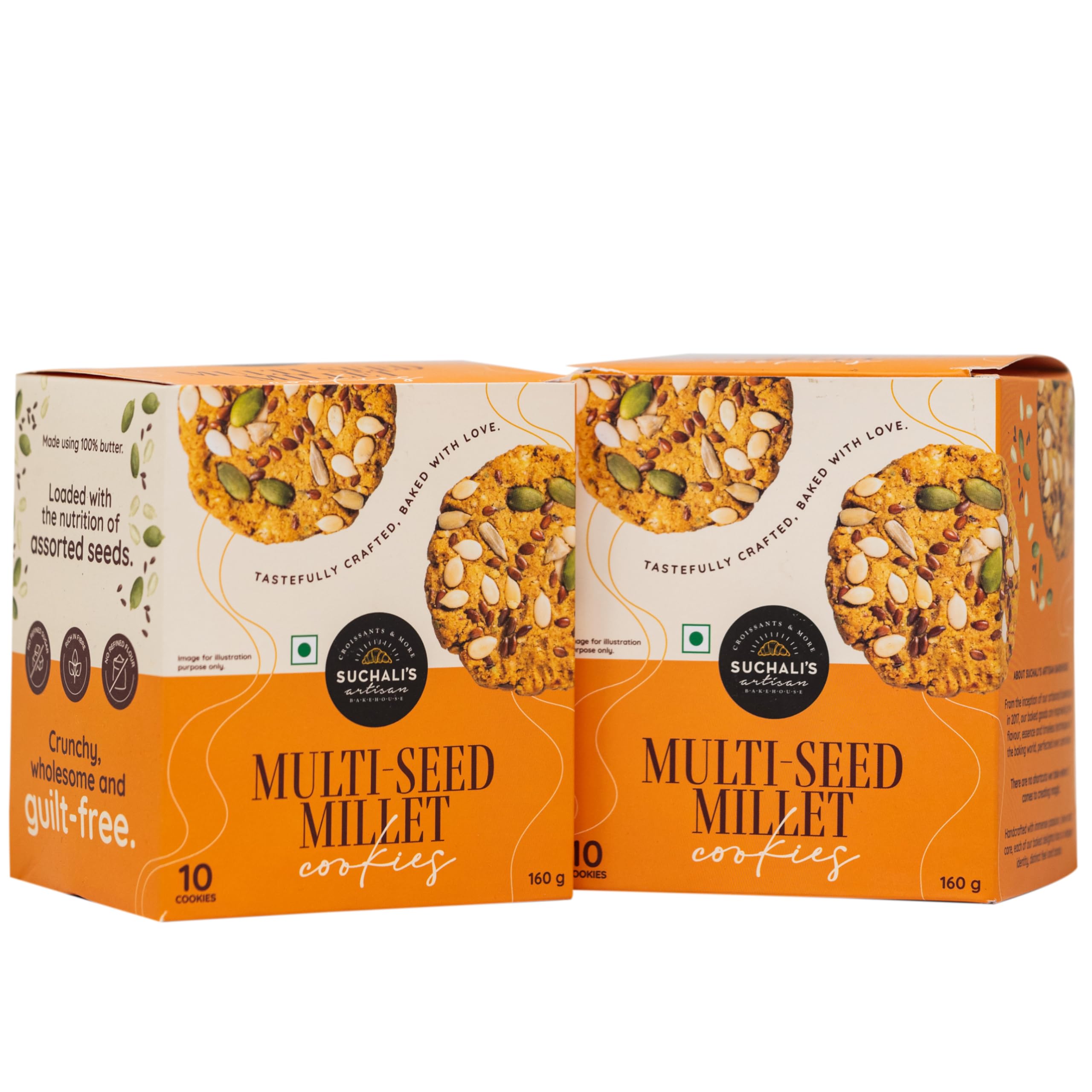 Suchalis Artisan Bakehouse Multi-Seeds Millet Cookies | 10 Cookies In Each Pack | Zero Maida & Healthy Nutritious|Made With Ragi Flour, Ots & Mix Seeds |(16g x 10) | Pack Of 2 (B0DCBS5ZDY) Amazon Price History, Amazon Price Tracker