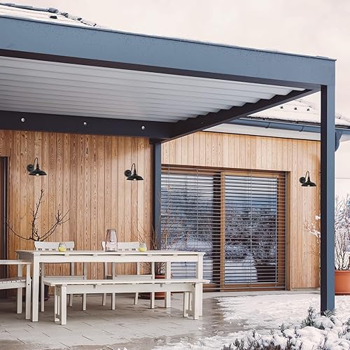 Miniatura 8 de Paquete de 5 (1+4) luces de granero de cuello de cisne negro mate de 10 pulgadas para granja, LM2201