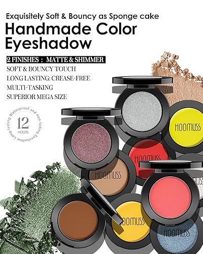 Miniatura 10 de Sombra de ojos blanca individual hecha a mano Sahdow paleta de maquillaje para Halloween, alta pigmentación y larga duración, sombra de ojos blanca