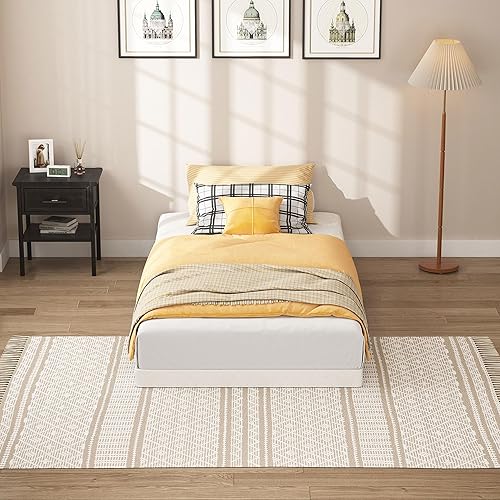 Miniatura 8 de Resortes de caja de tamaño individual de 3 pulgadas - Base de colchón de perfil bajo sin ruido, base de cama de metal resistente con funda de tela 3